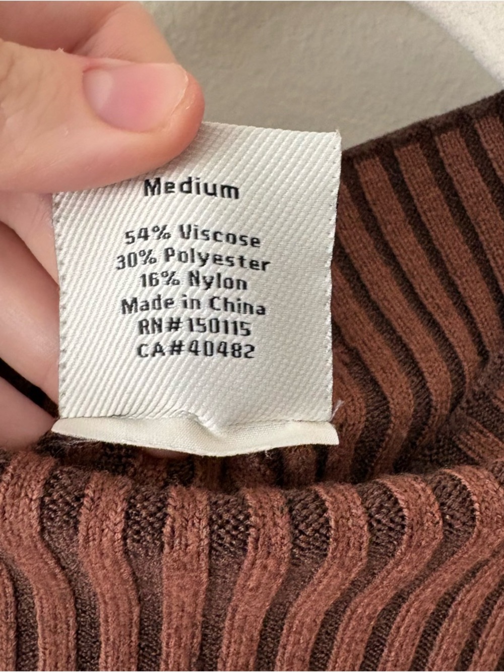 Varley Striped Rib Knit Top in Brown and Dark Brown - Picture 4 of 5